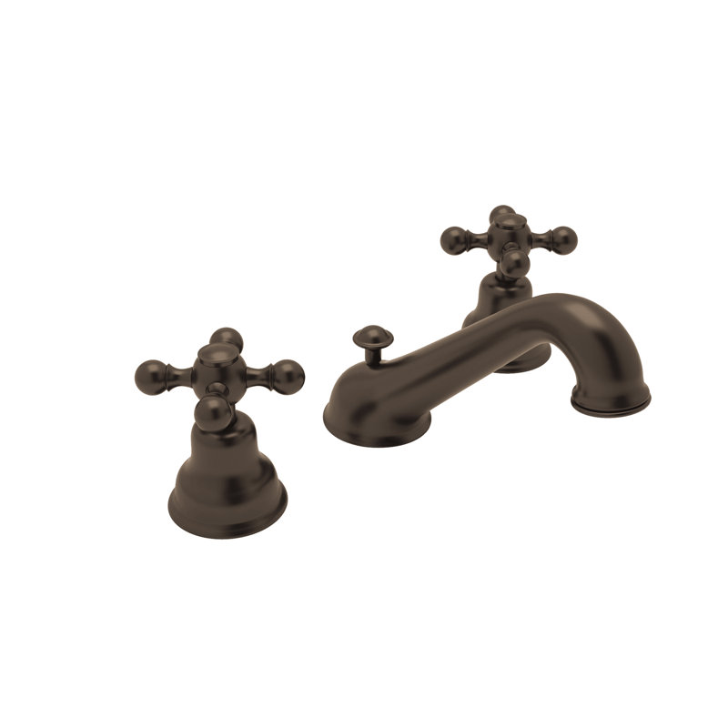 Arcana Widespread Lavatory Faucet With C-Spout, Tuscan Brass, Cross