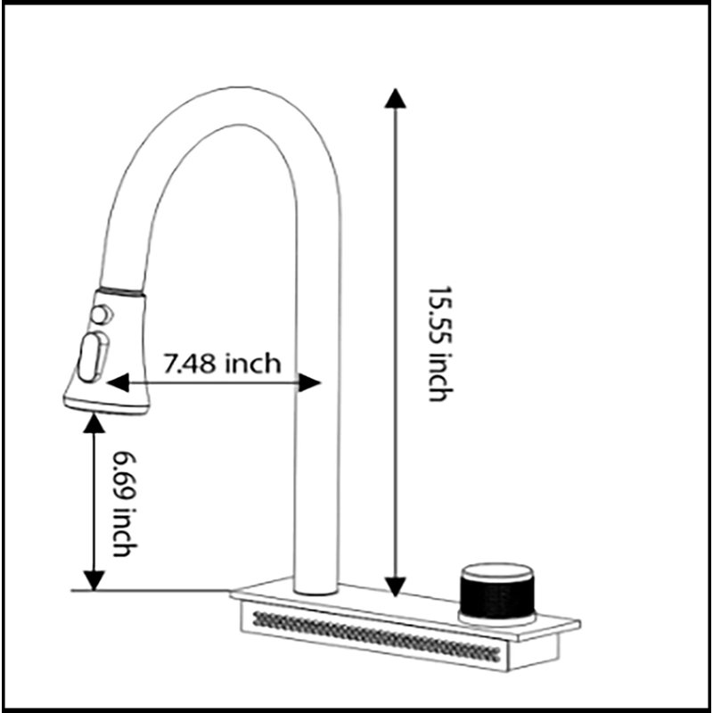 Gunmetal Black Drop In Waterfall Kitchen Sink - 33*22 Inch Single Bowl 16 Gauge Stainless Steel Ledge Workstation Kitchen Sinks With Pull-Out Faucet & Cup Washer