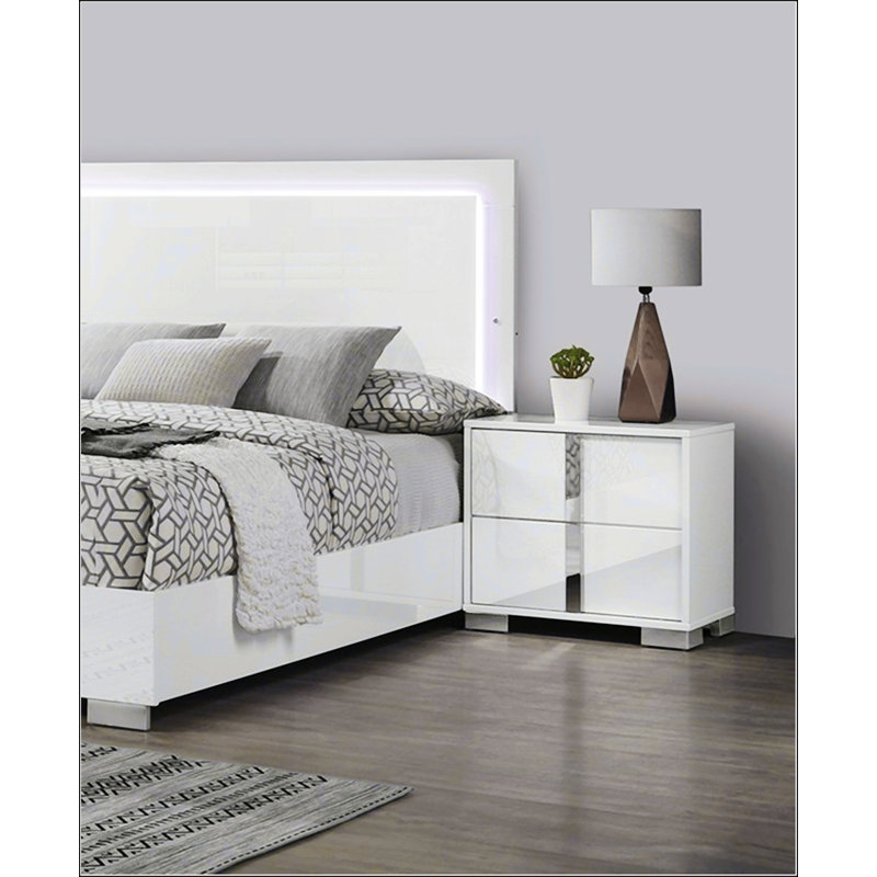 Table de chevet contemporaine contemporaine, Blanc