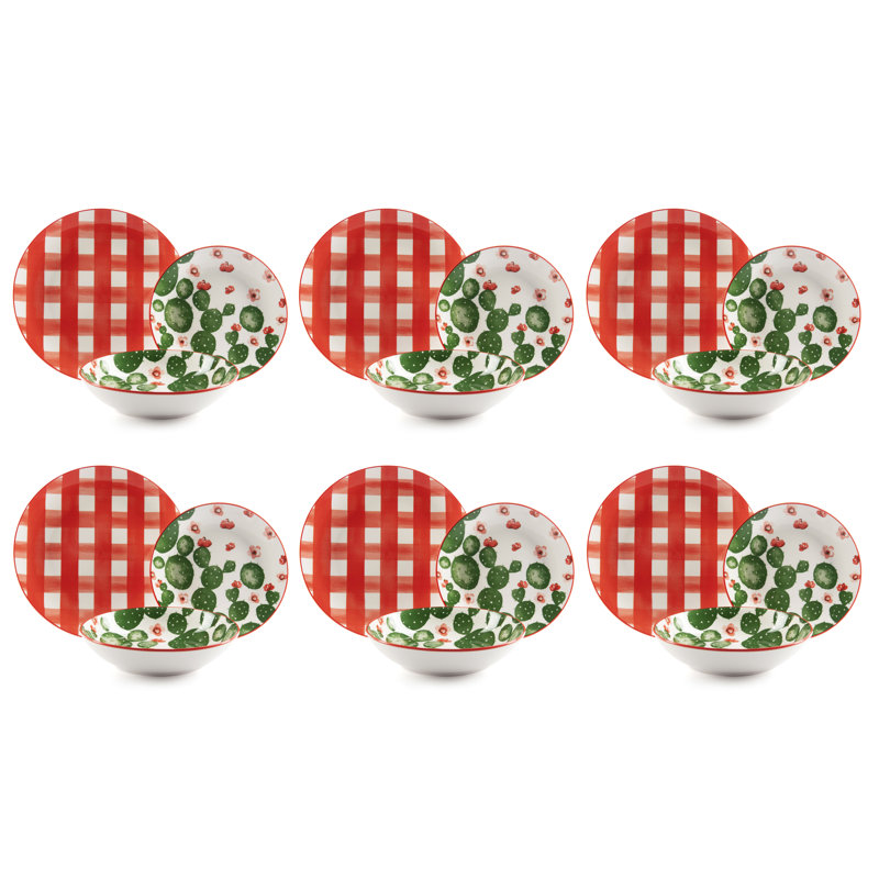 Piece Porcelain China Dinnerware Set - Service for 6