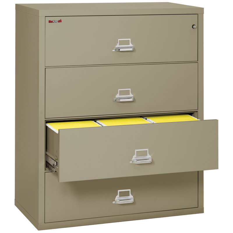 Fireproof 4 - Drawer File Cabinet, Pewter, Key Lock