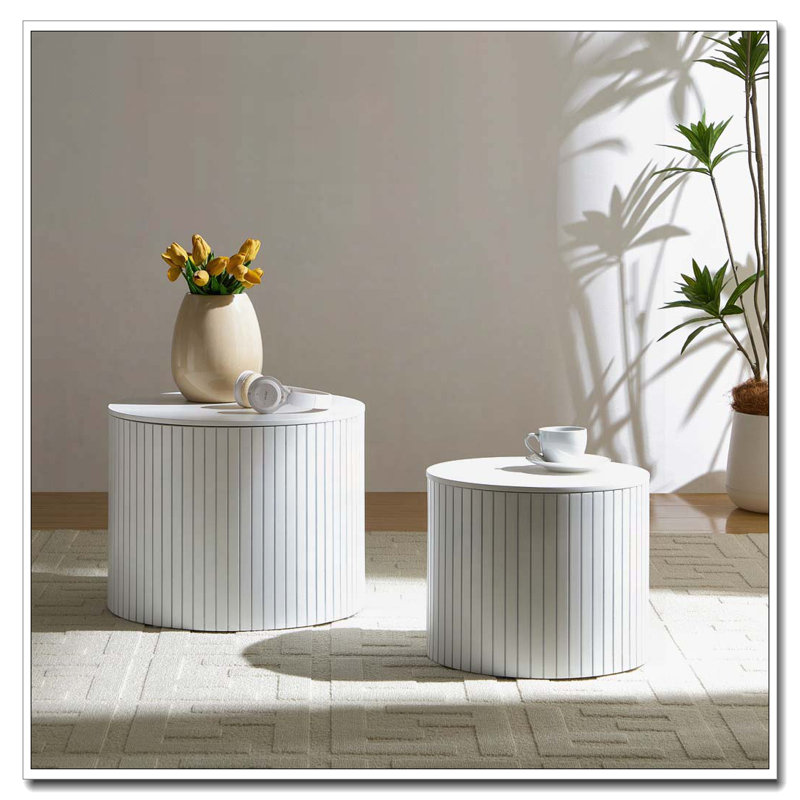 Ensemble de tables basses Nesting, Blanc