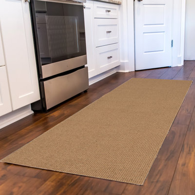 Rhodes Beige Machine Woven Wool Berber with Hand Serged Edging Area Rug