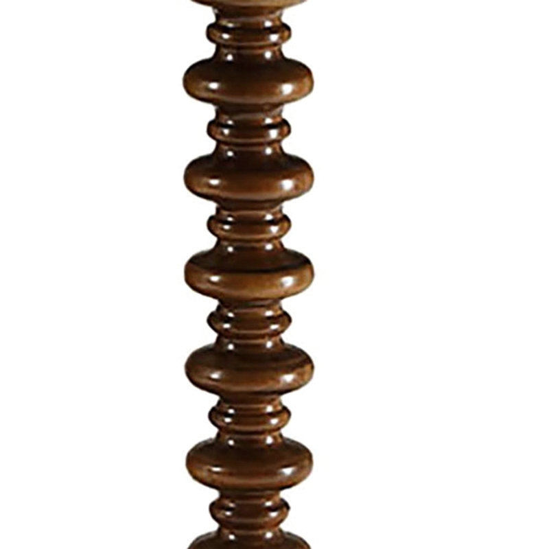 Table pour petits espaces en bois avec piédestal, H 22,89 po x L 17,22 po x l 17,7 po, Noyer