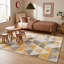 Tapis jaune à motif abstrait Ayo-869283571