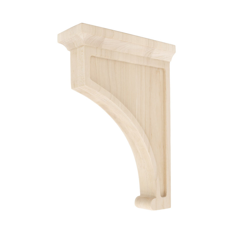 12" x 3" x 8" Unfinished Alder Traditional Wood Corbel