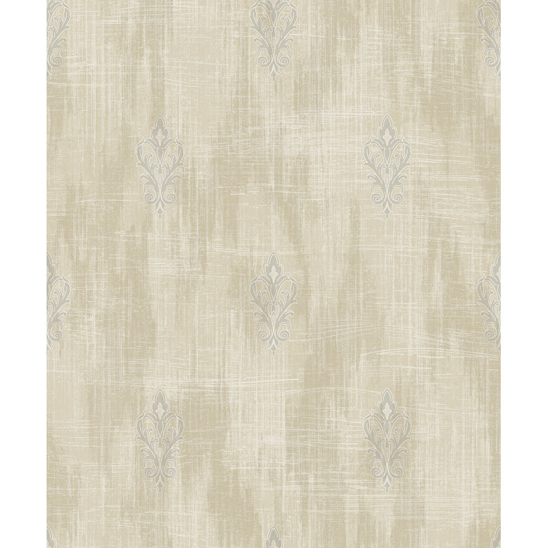Thompsonville 10m x 52.07cm Textured Metallic Finish Paste the Wall Wallpaper Roll, Taupe