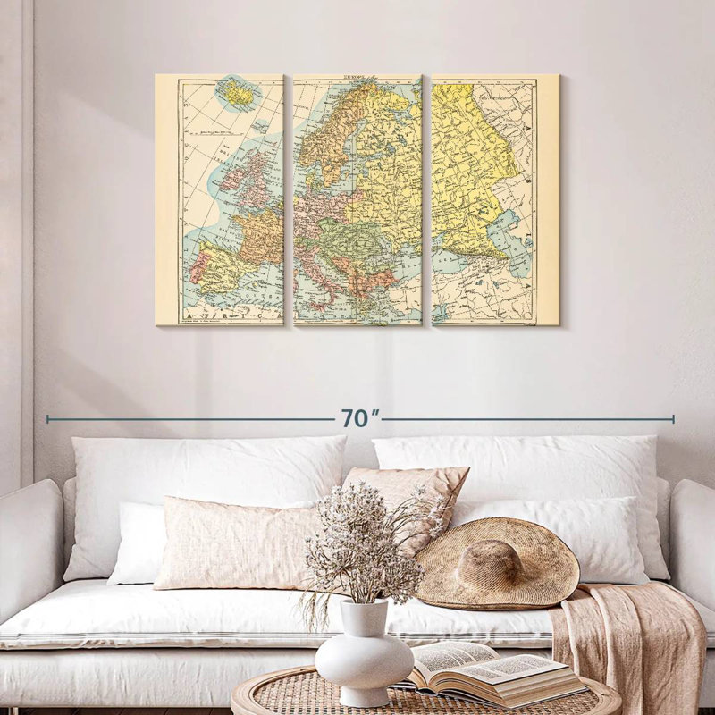 Aliaz Map Of Europe, 28" H x 45" W