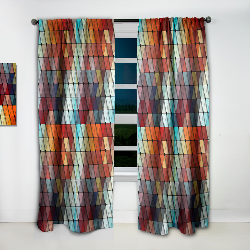 Grey, Yellow and White Marble Composition - Abstract Mid-Century Blackout Curtain Single Panel, 52" W x 84" L