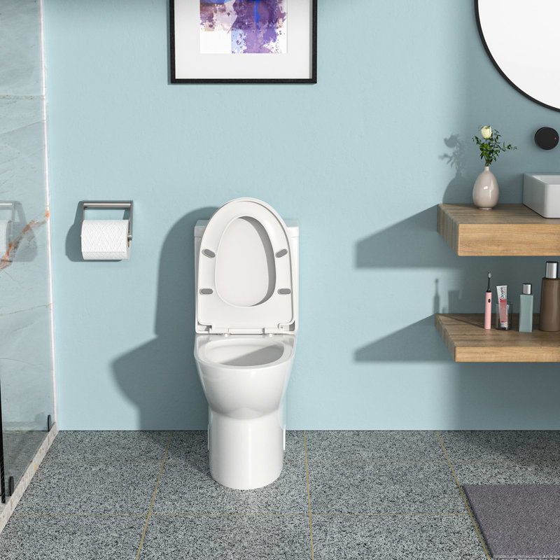 Toilette en céramique à double chasse - Utilisation efficace de l'eau, - Remarque: n'est pas permise, elle sert uniquement à des fins de démonstration et devrait être utilisée dans le titre réel. Comprend les pièces essentielles. Installation facile et rapide