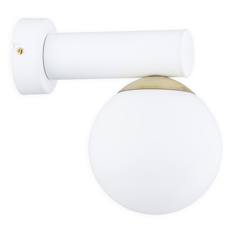 Deonte Armed Sconce, Matte White/Patina