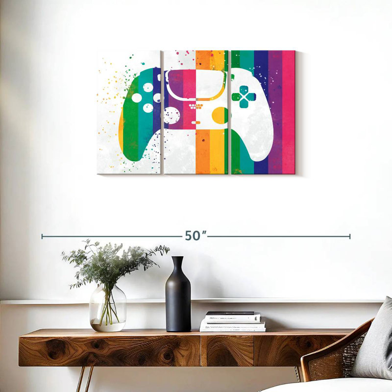 'Rainbow Splatter Controller, 20" H x 33" W