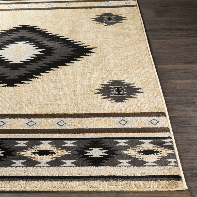 Tapis gris anthracite / gris foncé Gorge Southwestern, Rectangle 2 pi x 3 pi