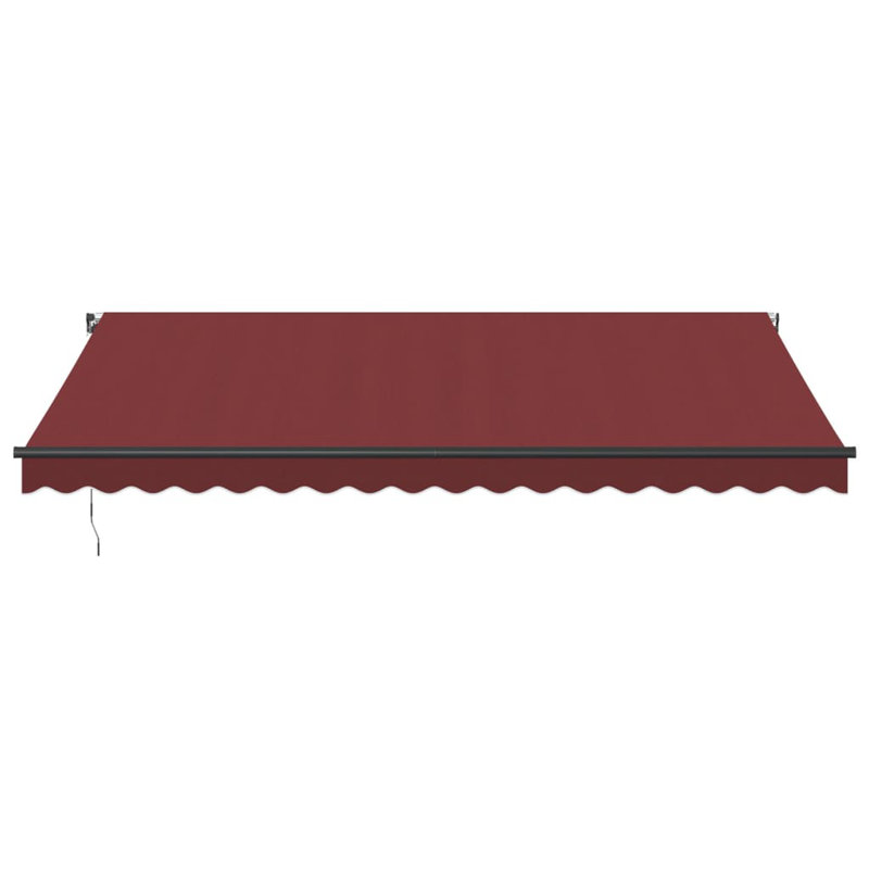 Dakota Fields Polyester Cover Retractable Patio Awning, Solid Colour, Burgundy/Black, 450 x 350cm