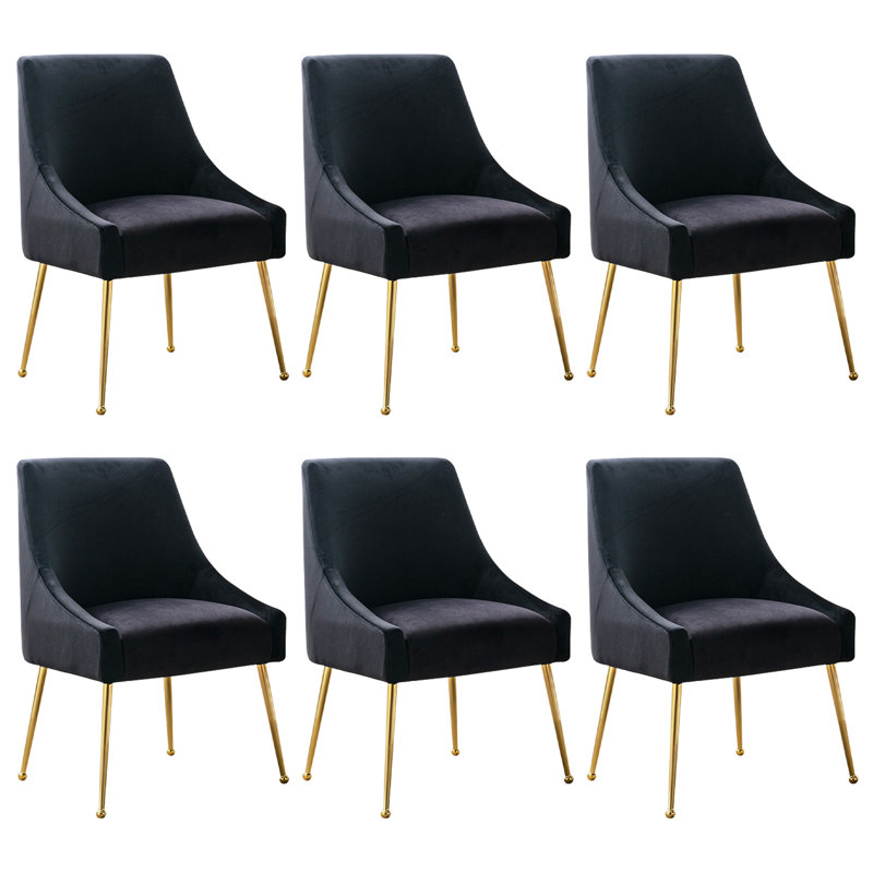 Drane 18.8'' H Tufted Velvet Upholstered Side Chair, Black