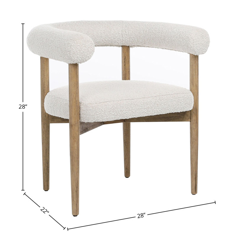 Matilda Boucle Upholstered Dining Chair, Off White