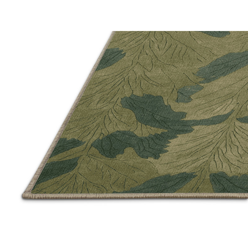 Washable Orache Vegetables Area Rug, Square 4'