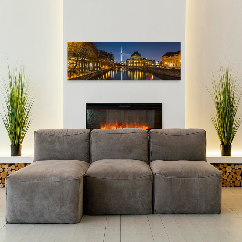 Night Lights Of Berlin by Melanie Viola - Wrapped Canvas Panoramic Print, 40.64 cm H x 121.92 cm W