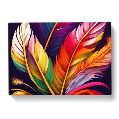 Magnetic Bird Feathers - Wrapped Canvas