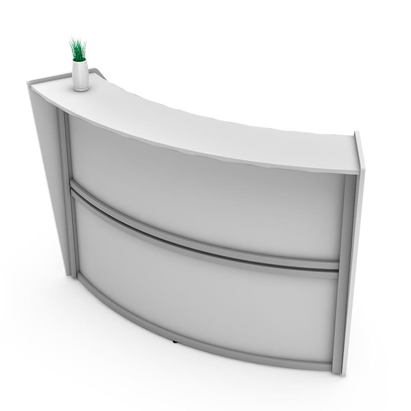 Bureau de coin de réception, Blanc, 45"H x 69.5"W x 27"D