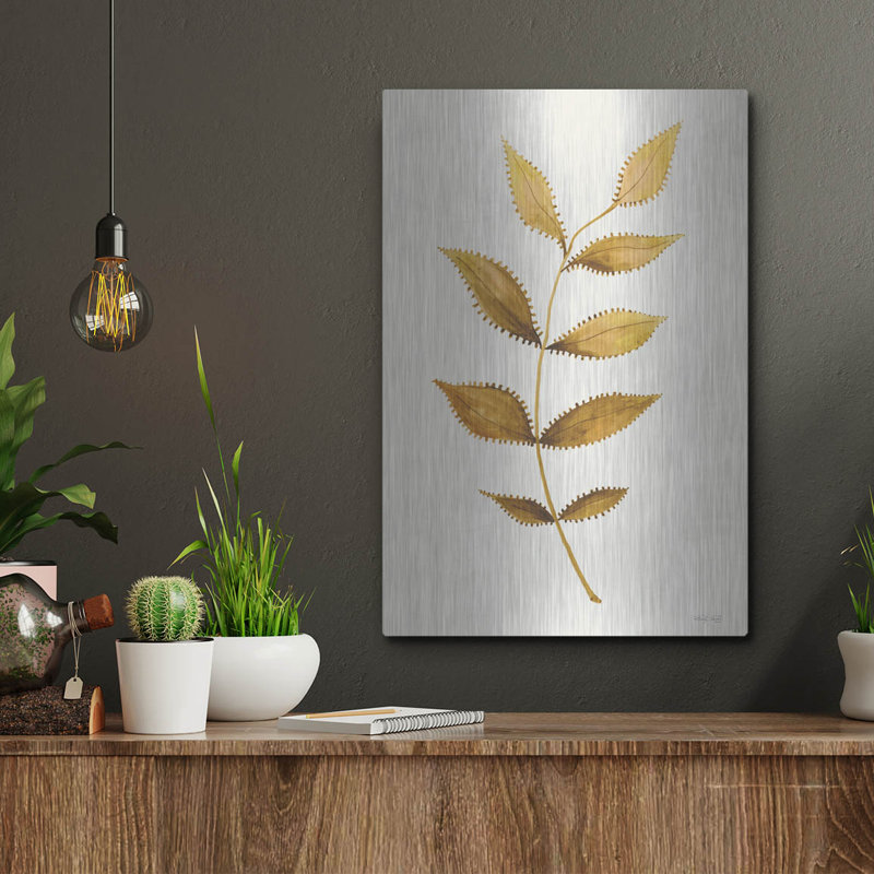 Luxe Golden Art «Golden Spotted Leaves» par Cindy Ja «Golden Spotted Leaves» par Cindy Jacobs, H 16 po x l 12 po