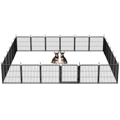 Panneaux de enclos pour chien multi-tailles en métal avec 3 portes