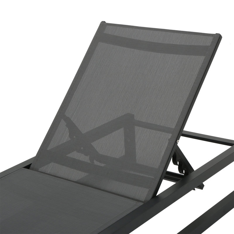Méridienne VENISE CHAISE (ensemble de 2), Noir/gris, 2