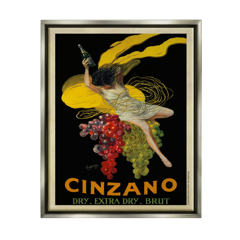 "Cinzano", affiche rétro, "Wine Design", lustre gris, art mural sur toile flottante par Marcello Dudovich
