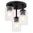 Park Ridge 3-Light 10.5 In. Wide Transitional Cylinder Flush Mount Lighting Fixture, Clear Glass Shade, LED Compatible, For Low Ceilings, Bedroom, Hallway, Kitchen-147466589