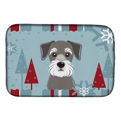 Tapis de séchage schnauzer de noël winter