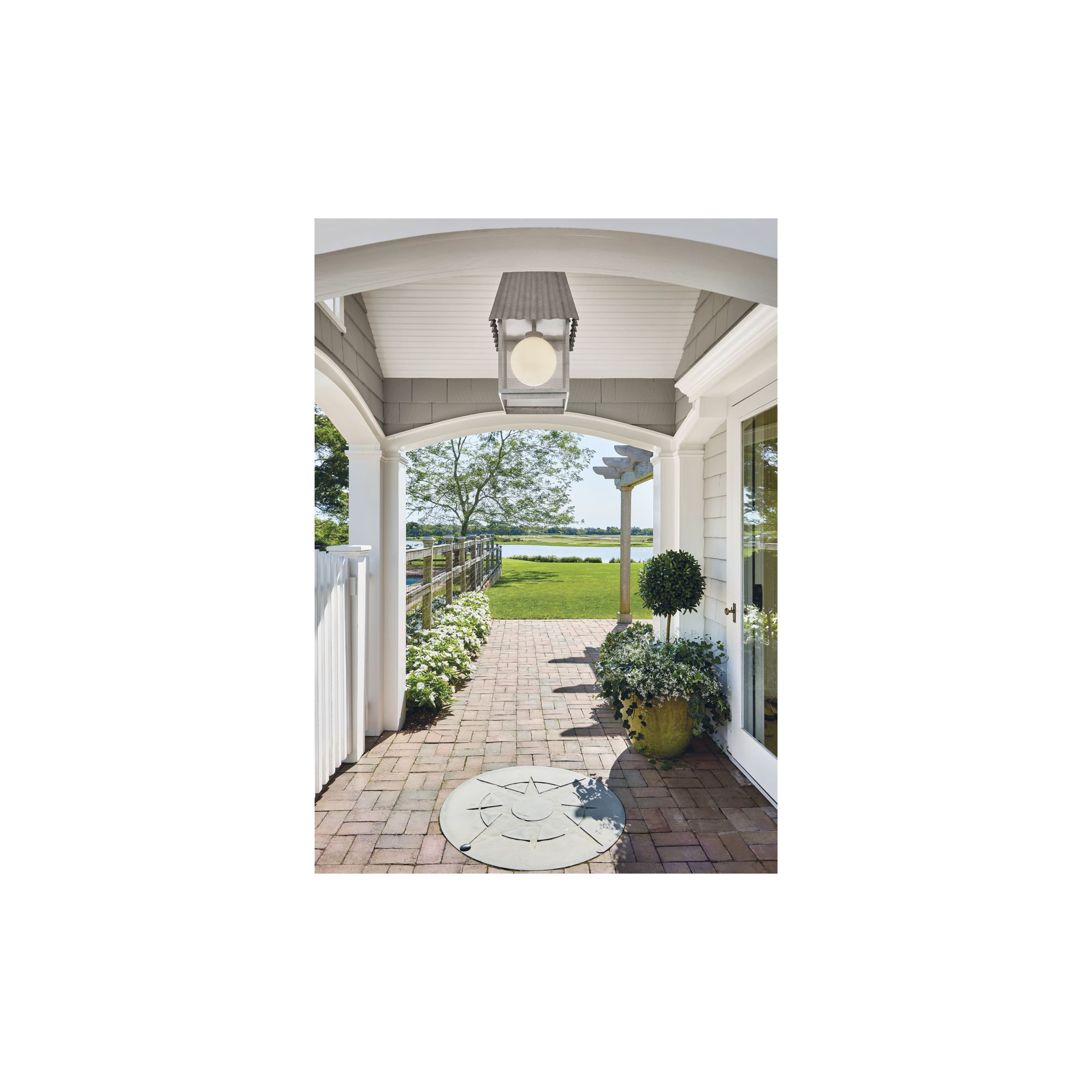 Godin Transparent Outdoor Metal Hanging Lantern, Galvanized