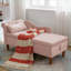  Chaise longue rembourrée en velours rose Blush-257069434