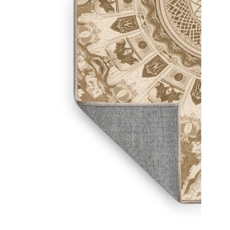 Tapis beige délavé à la machine Bergland, 4 x 6