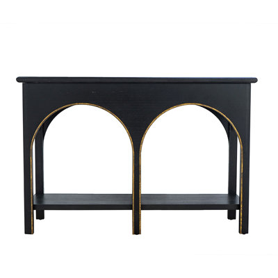 Wooden Console Table With Gold Accents