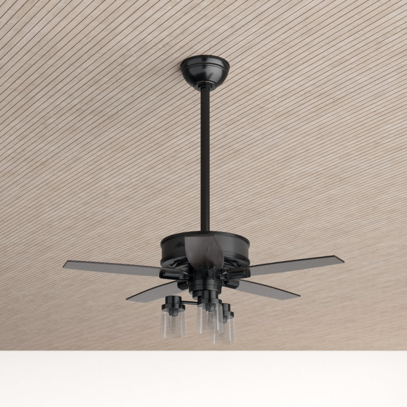 Bennett 52" Matte Black Modern Ceiling Fan with LED Light and Remote