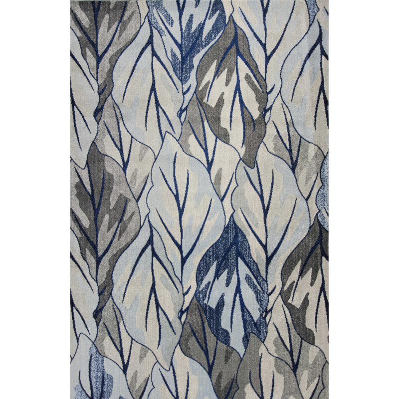 Tapis gris ou bleu marine en polypropylène 7 pi x 10 pi