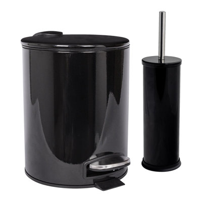 Harbour Housewares - Round Bathroom Bin & Brush Set