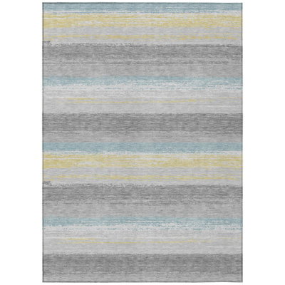 Machine Washable Indoor/Outdoor Chantille ACN2707 Stripes Rug