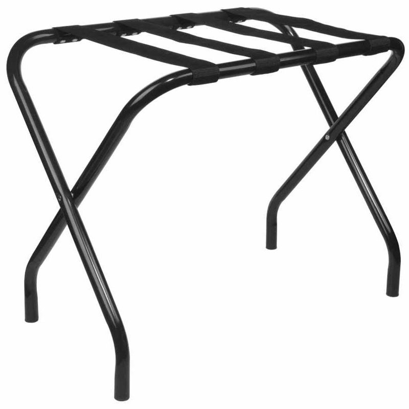 Foldable metal luggage rack with nylon belts