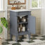 Meuble-lavabo moderne de 18 pouces avec lavabo, conception peu encombrante et rangement durable pour les petites salles de bain-1953937547