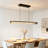 1 - Light Black LED Modern Dimmable Glass Kitchen Island Pendant With Remote Control
