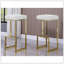Ensemble de 2 tabourets de bar 31 po en simili cuir avec structure en métal plaqué or, tabouret de comptoir sans dossier pour la salle à manger de cuisine, blanc-1064930429-1064930370