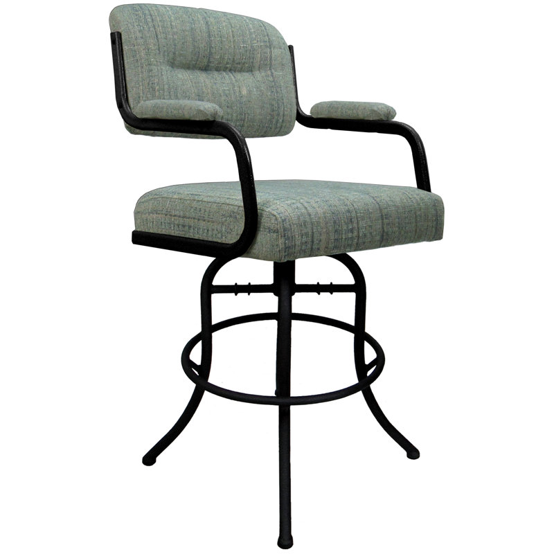 Tabouret de bar pivotant 30 po Jomiah, Noir, Bleu