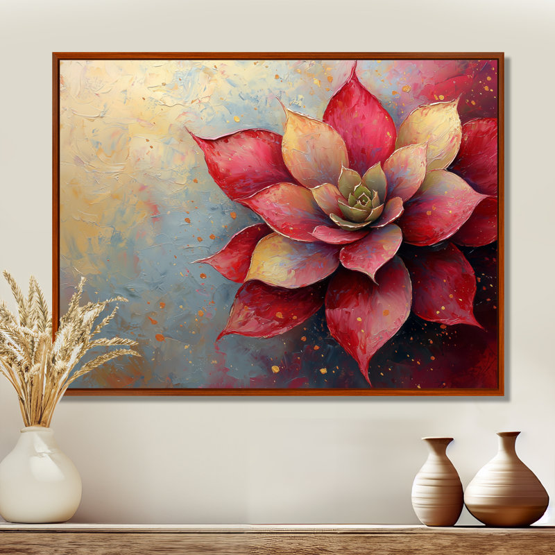 Jacere - Floral Wall Art, H 12 po x l 20 po, Impression encadrée flottante, Brun