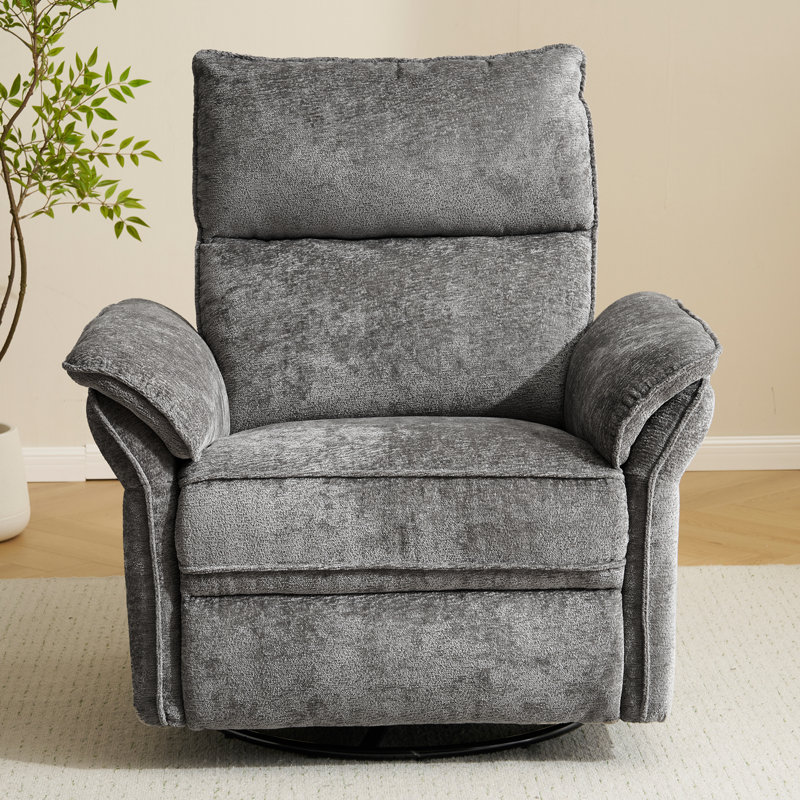 Oversized Power Recliner Chair Swivel Glider With Massage And Heat，Dark Grey, Dark Gray
