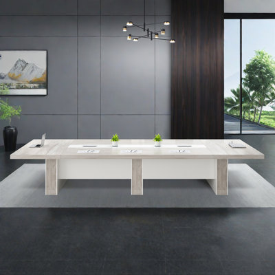 Searfoss 137.8" Rectangle Conference Table, Large Business Meeting Table, Multi-Person Office Discussion Desk by Latitude Run
