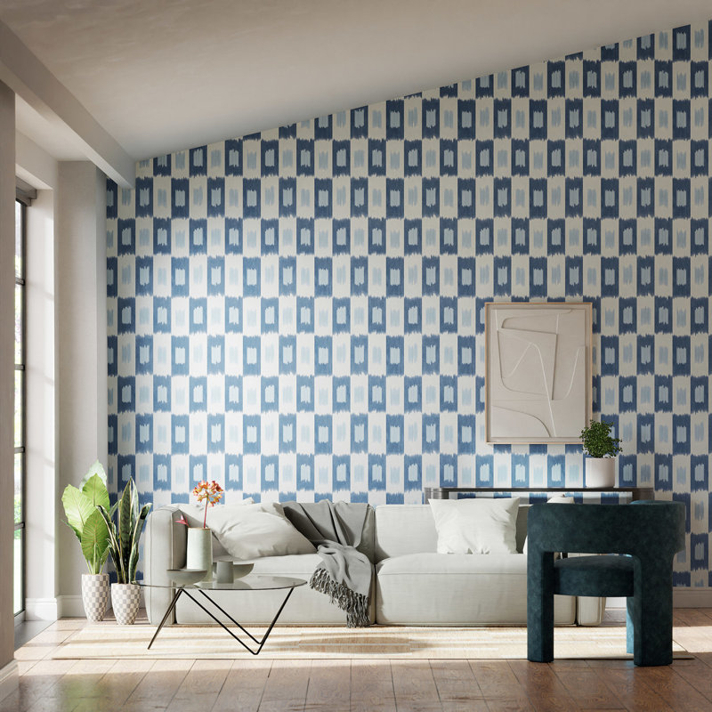 Shiruku 10.05m x 52cm Wallpaper Roll, Wild Water/Azul/Exhale