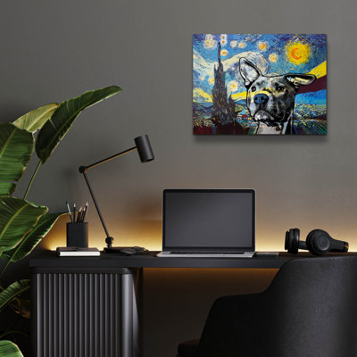 Art mural en verre Winston Porter «Starry Pittie» par Dean Russo, ACR-45996