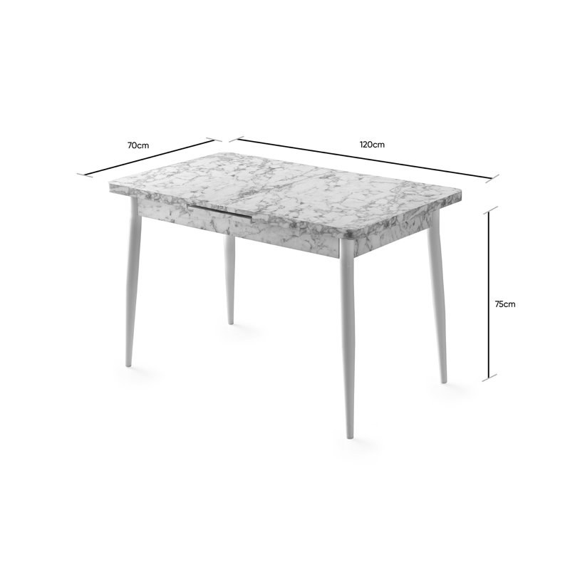 Taneytown Extendable Dining Table, White