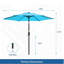 Parasol avec manivelle et inclinaison (sans base)-1572895044